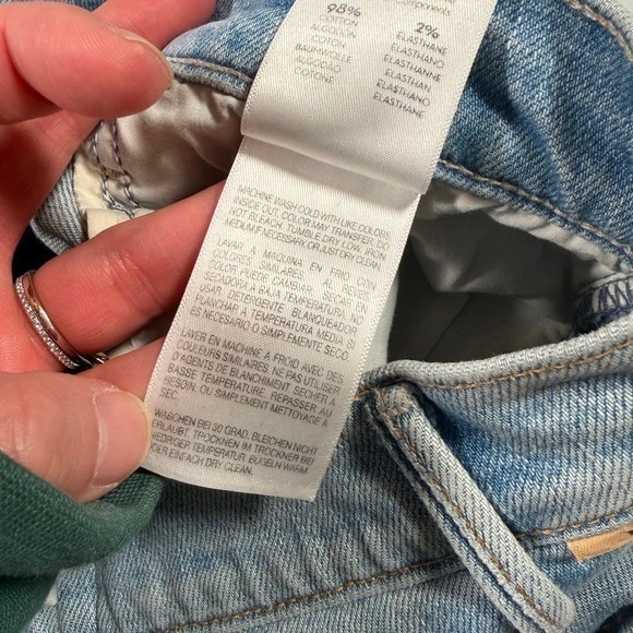 MOTHER The Hustler Ankle Undone Hem Jeans Light Wash Distressed  Sz 27 - Picture 6 of 12